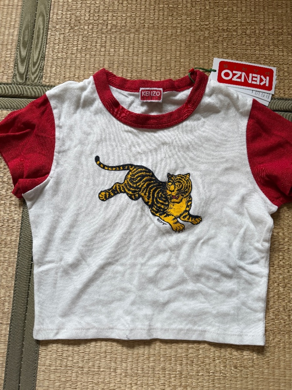 KENZO Jumping Tiger Cropped Cotton Graphic T-Shirt